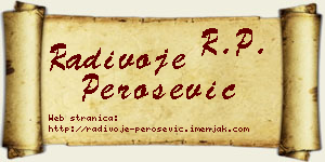 Radivoje Perošević vizit kartica